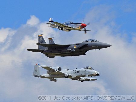 Heritage Flight: P-51, F-15E and A-10
