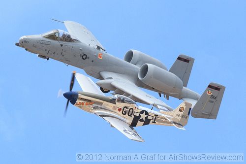 Heritage Flight with the A-10 and the P-51